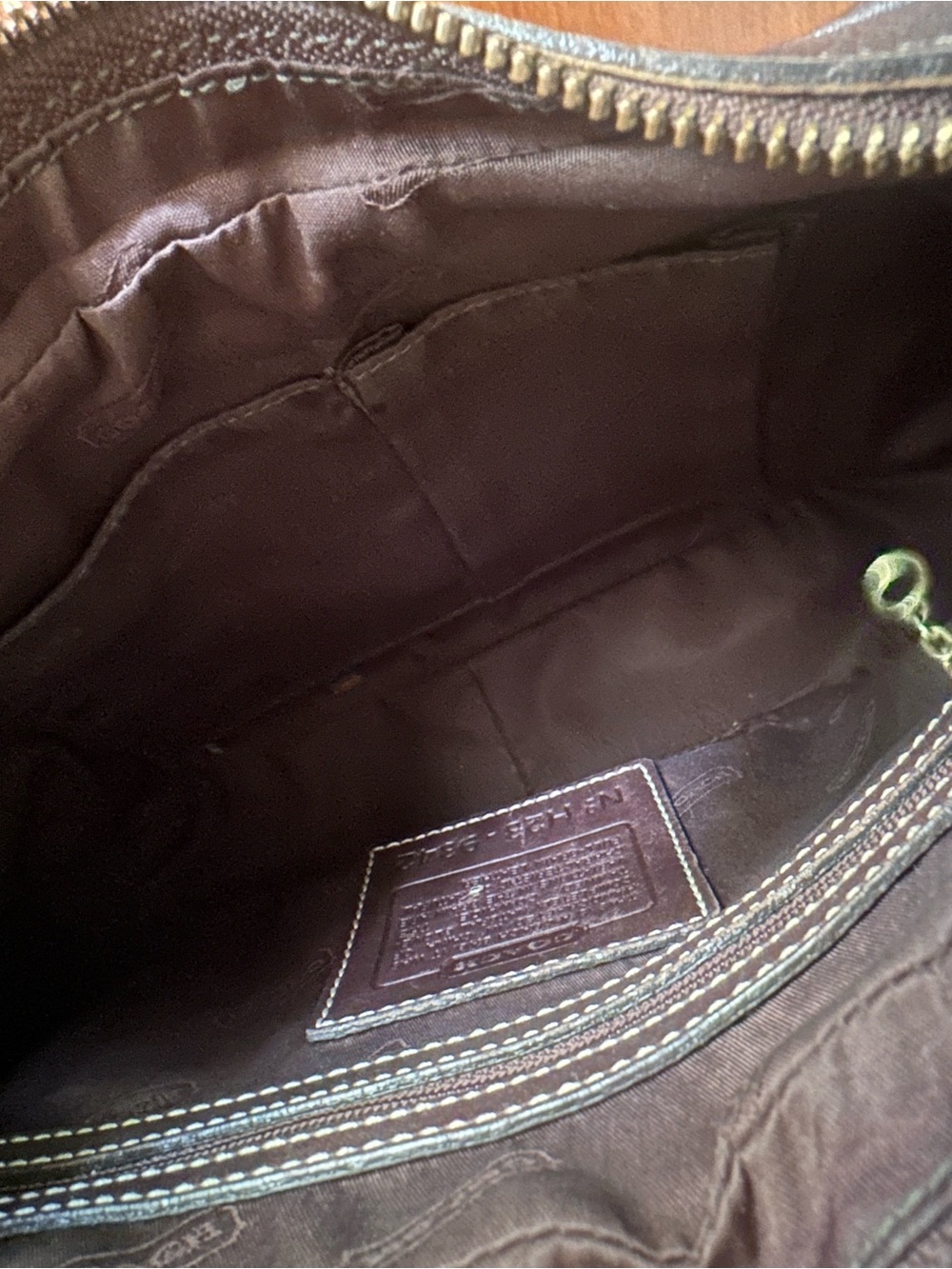 Vintage Coach Zoe Hobo Bag Brown Leather Y2K Shoulder Purse Classic Brass - Picture 11 of 11